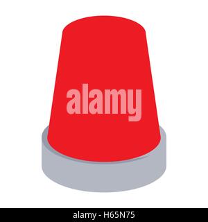 Red flashing emergency light icon, cartoon style Stock Vector