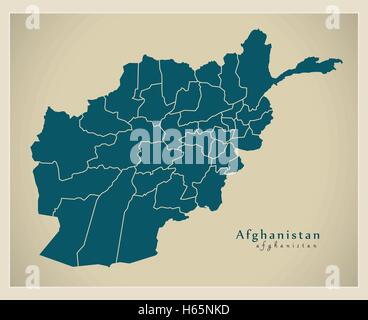 Modern Map - Afghanistan AF Stock Vector