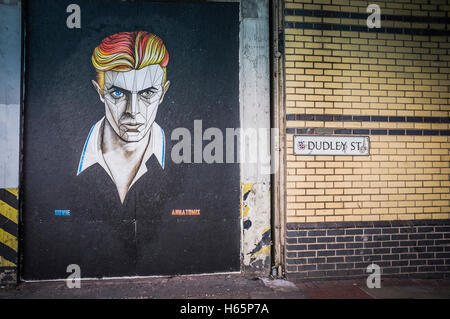 Street art painting of David Bowie Stock Photo