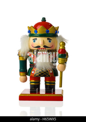 Vintage nutcracker isolated on a white background Stock Photo