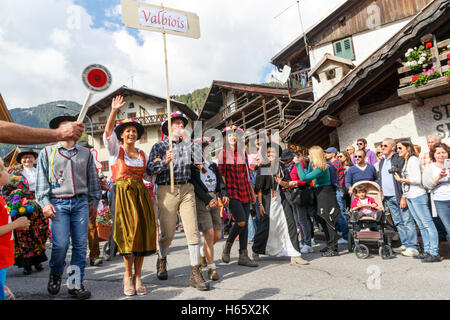 Falcade, Belluno, Italy - September 24, 2016: Se Desmonteghea a great party in Falcade Stock Photo