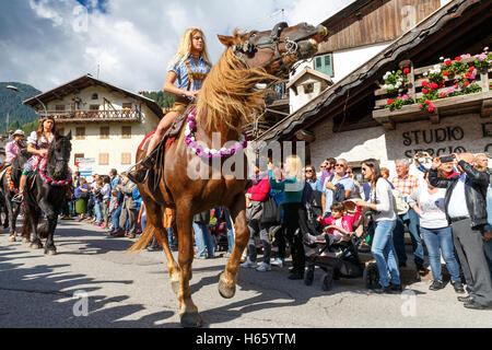 Falcade, Belluno, Italy - September 24, 2016: Se Desmonteghea a great party in Falcade Stock Photo