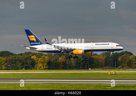 TF-ISS Icelandair Boeing 757-223 Manchester Airport England Uk. arrivals. Stock Photo