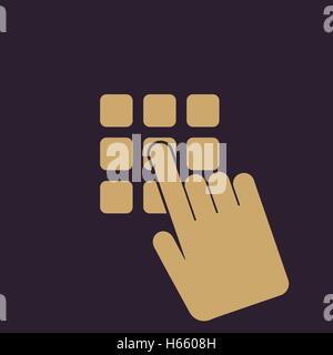 The pin code icon. Password and  unlock, access, identification, unlock symbol. Flat Stock Vector