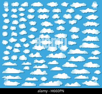 100 clouds set Stock Vector