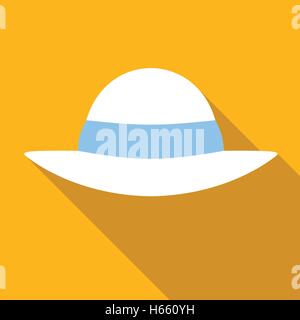 Beach hat colored flat icon Stock Vector