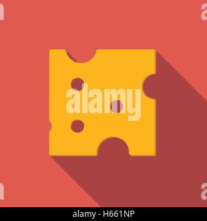 Cheese flat icon Stock Vector