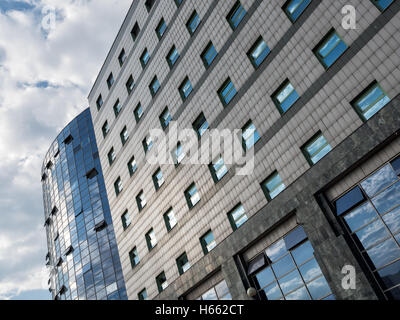Modern office building exterior, low angle view Stock Photo