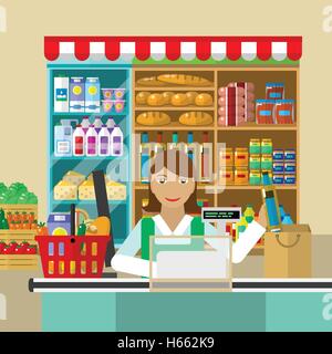 Shop, seller of products Stock Vector