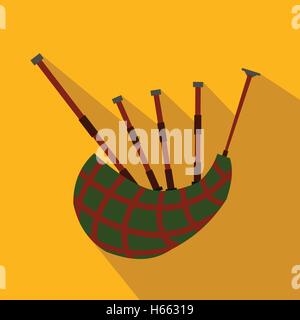 Scottish bagpipe flat icon Stock Vector