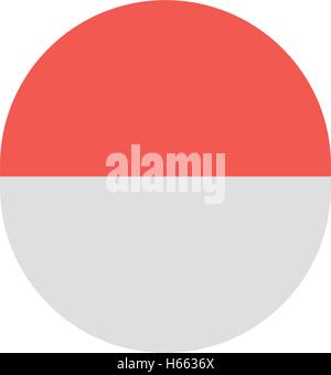 Isolated grey and red color round shape logo. Ball logotype on the white background. Geometric sphere icon. Planet sign. Vector illustration. Stock Vector