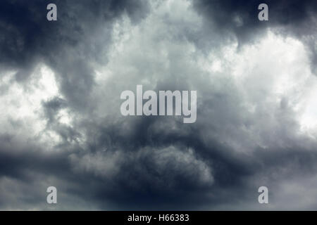 Large overcast clouds in sky Stock Photo