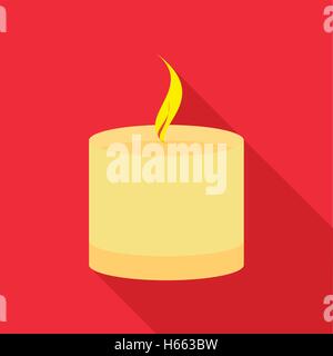 Burning candle icon, flat style Stock Vector