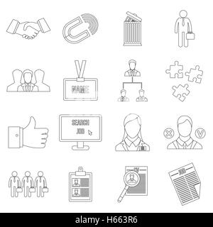 Human resource management icons set Stock Vector