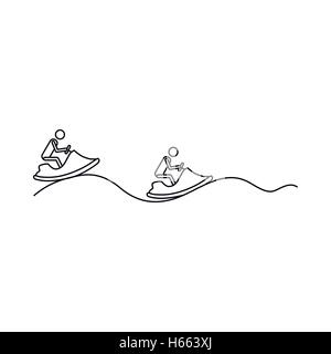Jet-ski icon, outline style Stock Vector