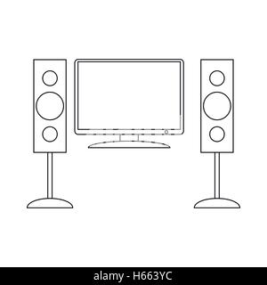 Home cinema with sound speaker icon Stock Vector