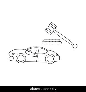 Auction cars icon, outline style Stock Vector