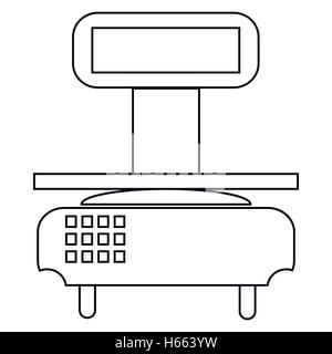 Electronic scale icon, outline style Stock Vector
