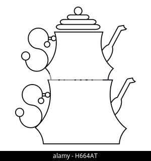 Turkish teapot icon, outline style Stock Vector