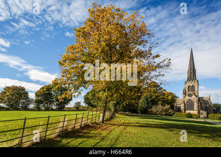 Wentworth Church in beautiful autumn light. Stock Photo