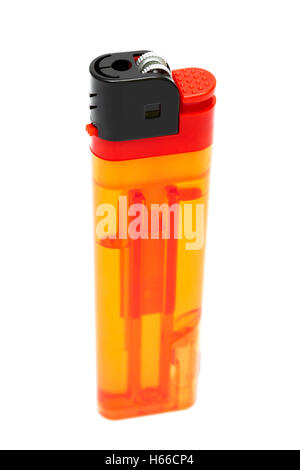 gas lighter red on a white background Stock Photo
