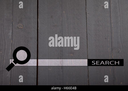 Internet search bar on black wooden background Stock Photo