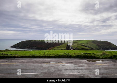 The old Head of Kinsale golf links and lighthouse, County Cork, Ireland. Stock Photo