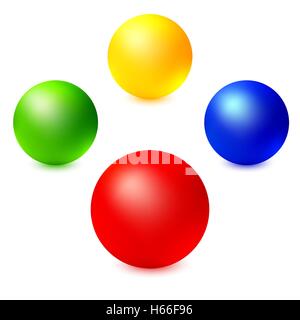 Collection of colorful glossy spheres Stock Vector