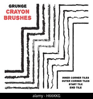 Chalk vector brushes set Stock Vector