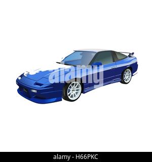 Vector racing blue car standing still Stock Vector