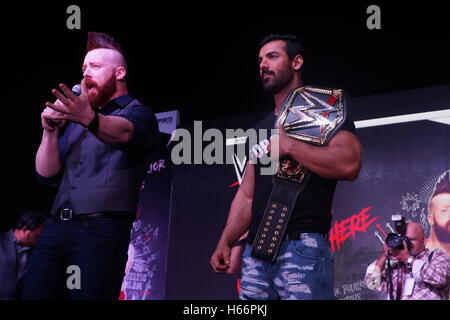 Professional wrestler Sheamus & bollywood actor John Abraham Stock Photo