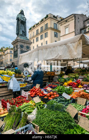 Food market at Campo de Fiori square, Rome, Lazio, Italy Stock Photo