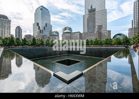 Memorial, 9/11 Memorial, North Pool at Ground Zero, Manhattan, New York City Stock Photo