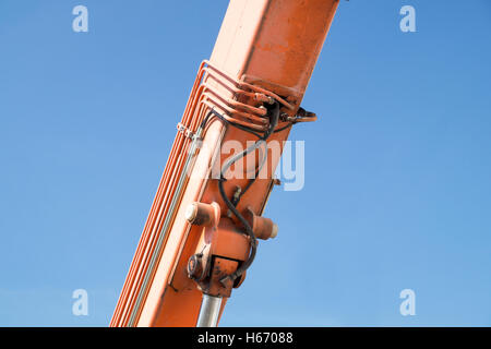 hydraulic pipes on forklift Stock Photo