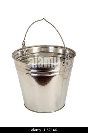 Metallic pail Isolated on white background Stock Photo