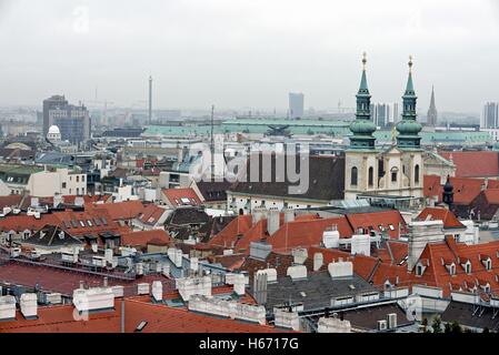 High viewpoint of Vienna skyline Austria Europe Stock Photo