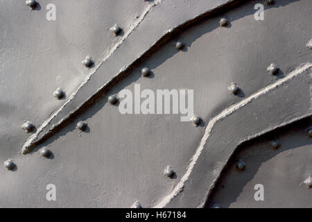 Backgrounds collection - Texture of black metal surface stell and rivet Stock Photo