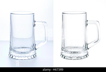 Empty beer mug isolated on white background Stock Photo