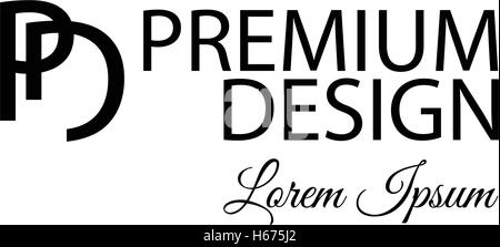 PD Premium Logo Design Concept. Stock Vector