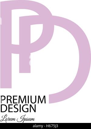 PD Premium Logo Design Concept. Stock Vector