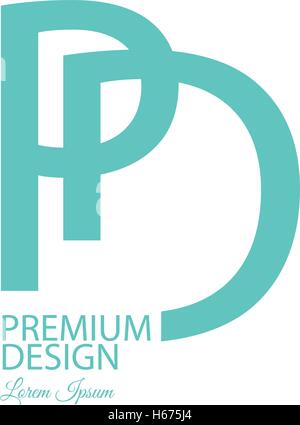 PD Premium Logo Design Concept. Stock Vector