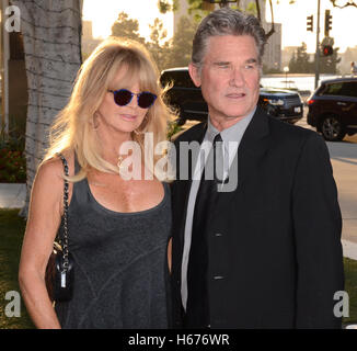 Goldie Hawn and Kurt Russell attends The Salk Institute Benefit Concert 'Remembering Pavarotti' featuring performances by Renée Fleming and Plácido Domingo at the Dorothy Chandler Pavilion on September 25th, 2015 in Los Angles CA. Stock Photo