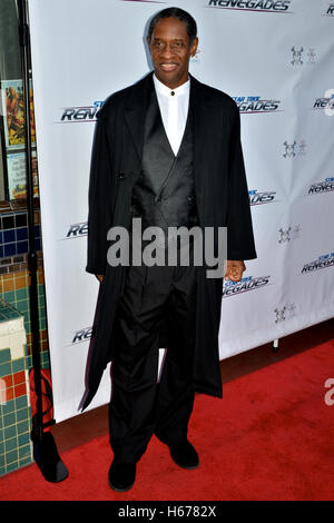 Tim Russ arrived at the World Premiere of 'Star Trek: Renegades' at The Crest Theatre on August 1, 2015 in Westwood, California. Stock Photo