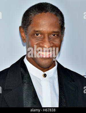 Tim Russ arrived at the World Premiere of 'Star Trek: Renegades' at The Crest Theatre on August 1, 2015 in Westwood, California. Stock Photo