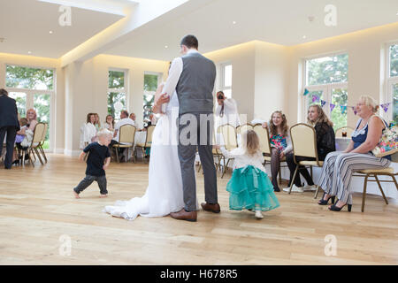 Bride and groom performing their first dance on their wedding day Stock Photo