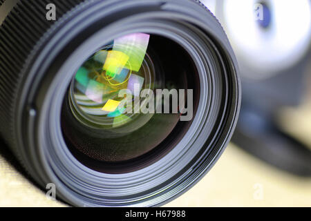 Lens flare retro camera Stock Photo