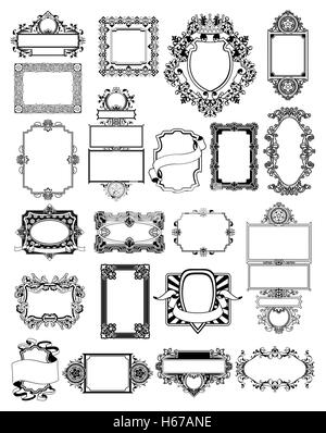 A set of vintage style background frame designs Stock Photo