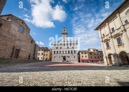 Piazza Grande Square, Montepulciano, Siena Province, Tuscany, Italy, EU, Europe Stock Photo