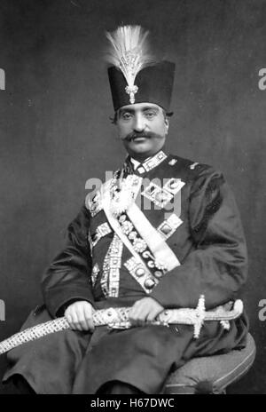 SHAH NASER AL-DIN QUAJAR (1831-1896)  Shan (King) of Persia Stock Photo