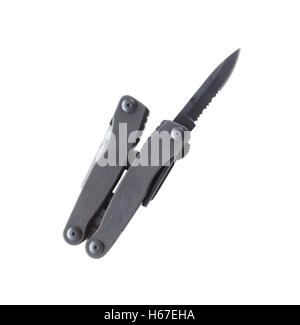 Serrated knife that is out on a multi purpose tool Stock Photo